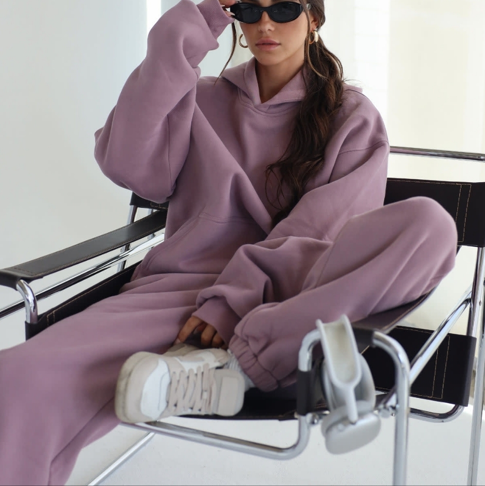 PRICE FIRM! 🥰2-Pc SeT❤️NeW❤️ Comfrt MINIMALIST HOODIE & SWEATPANTS ORCHID S/M